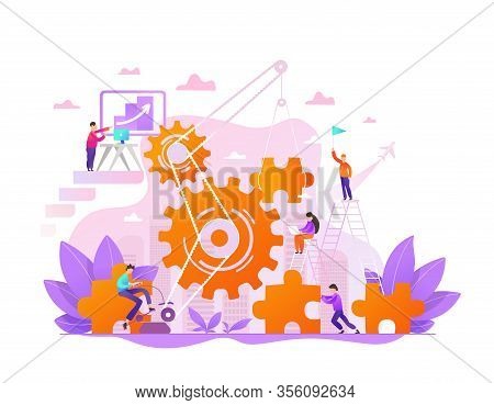 Concept Of Team Building And Leadership. Career Growth And Job Opportunities. Dedicated Team, Softwa
