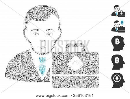 Hatch Mosaic Based On Waves Accounter Icon. Mosaic Vector Waves Accounter Is Composed With Scattered