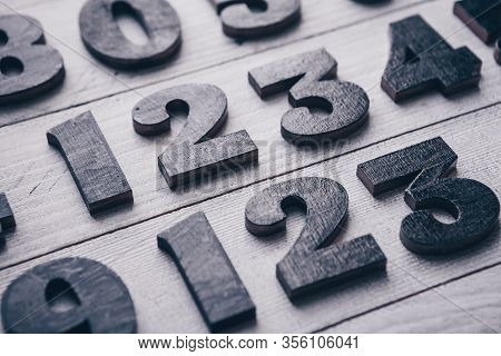 Background Of Numbers. From Zero To Nine. Numbers Texture. Finance Data Concept. Mathematic. Seamles