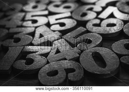 Background Of Numbers. From Zero To Nine. Numbers Texture. Finance Data Concept. Mathematic. Seamles