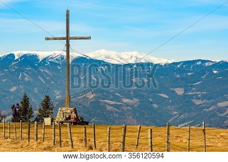 St. Radegund, Austria 12.03.2020 - View From Schockl Mountain In Graz. Tourist Spot In Graz Styria. 