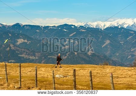St. Radegund, Austria 12.03.2020 - View From Schockl Mountain In Graz. Tourist Spot In Graz Styria. 