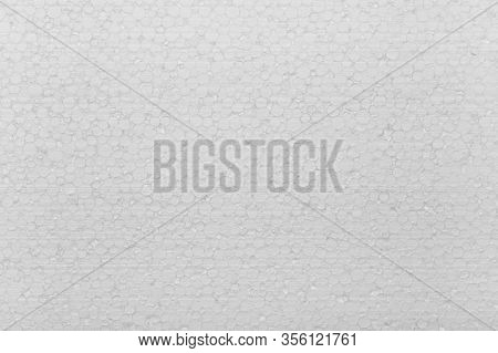 Close Up Background Texture Of White Expanded Polystyrene Construction Board Panel