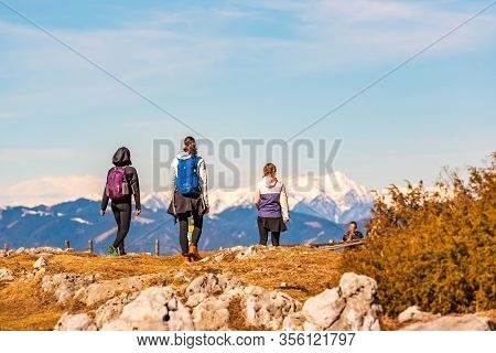 St. Radegund, Austria 12.03.2020 - View From Schockl Mountain In Graz. Tourist Spot In Graz Styria. 