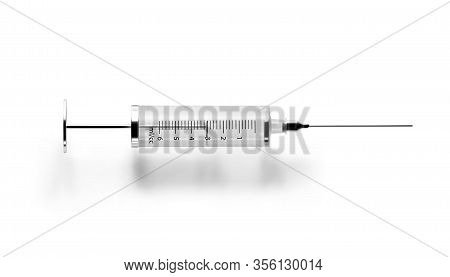 Vector Syringe With Hypodermic Needle Isolated On White Background.