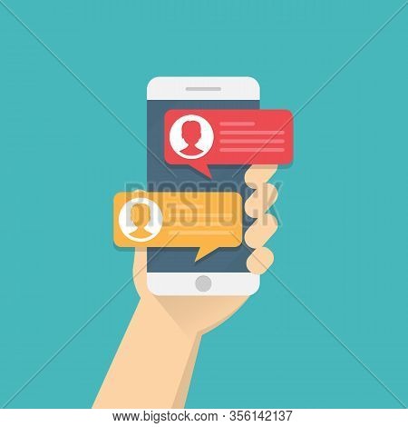 Notification Of Chat Messages On A Smartphone.