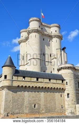 Paris France 09 23 2019: The Chateau De Vincennes Is A Massive 14th And 17th Century French Royal Fo