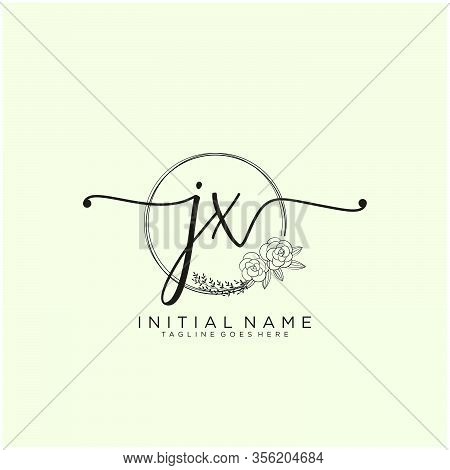 Jx Letter Initial Beauty Monogram And Elegant Logo Design, Handwriting Logo Of Initial Signature, We