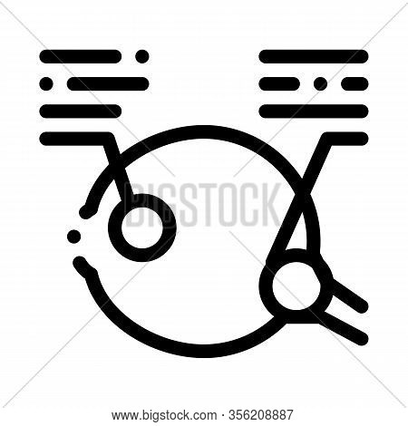 Detailed Analysis Of Eyeball Icon Vector. Outline Detailed Analysis Of Eyeball Sign. Isolated Contou