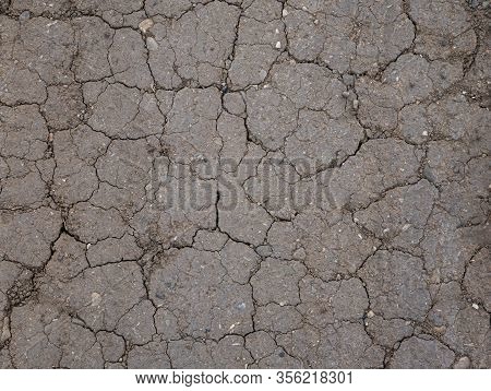 Cracked Dry Brown Ground Surface, Natural Ground Texture Background