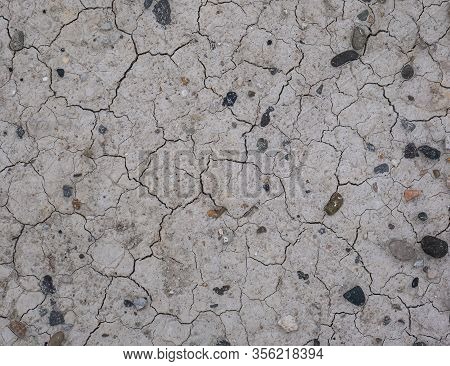 Cracked Drought Earth, Dry Land Surface, Gray Cracked Ground Surface Texture