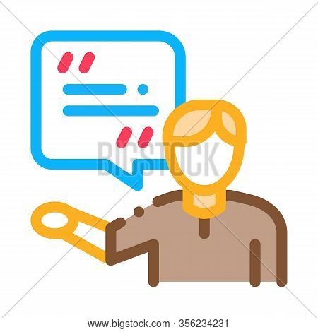 Actor Man With Replica Icon Vector. Outline Actor Man With Replica Sign. Isolated Contour Symbol Ill