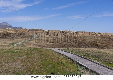 Ashgabat, Turkmenistan - June 1, 2019: Unesco Site, Ruins Of Old Nisa (nusay) In Turkmenistan.