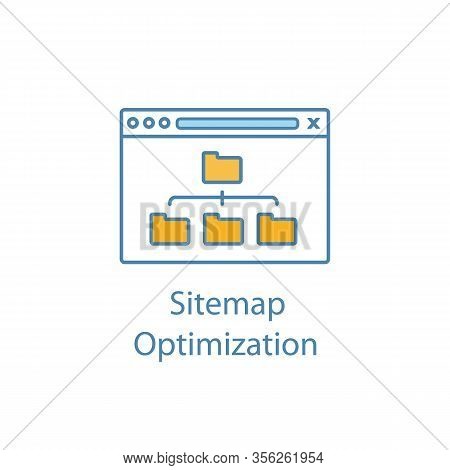 Sitemap Optimization Color Icon. Site Content Organization. Web Site Map Optimization. Seo. Data Org