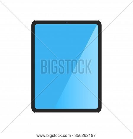 Tablet In Flat Style With Blue. Vector Eps 10