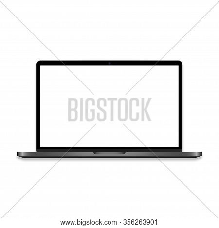 Realistic Notebook With Web Camera In Grey Metal Style. Vector Eps 10