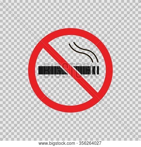 No Smoking Icon In Flat On Transparent Background. Vector Eps 10