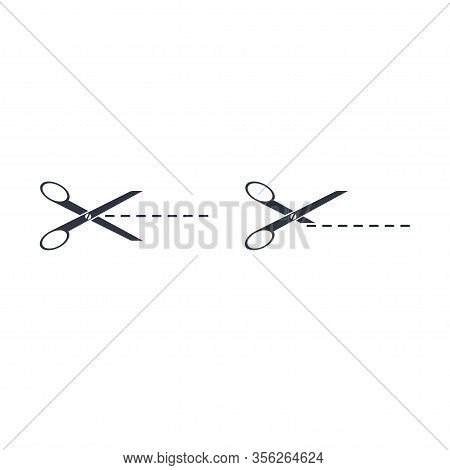 Scissors Cutting Something In Flat Design. Vector Eps 10