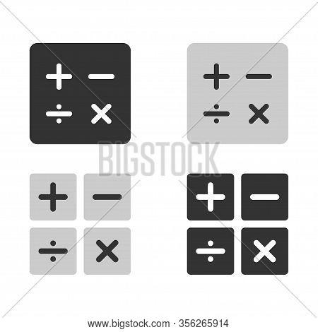 Calculator With Plus And Minus Sign. In Black And White. Vector Eps 10