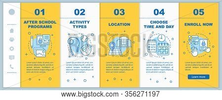 After School Education Onboarding Mobile Web Pages Vector Template. After School Learning Center. Af