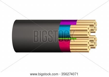 Electrical Multicore Cable. Vector Illustration. Electronic Industry