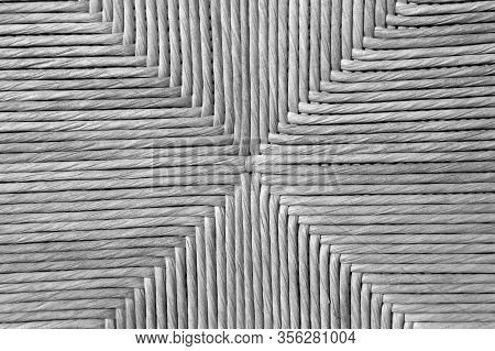 Detail Of The Straw Weave Of An Ancient Chair Handmade By The Craftsman Repairer Of Chairs