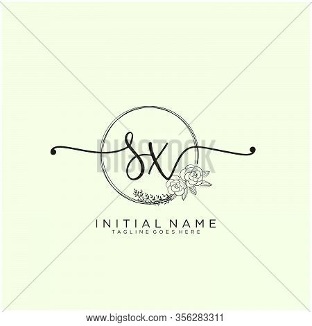 Sx Letter Initial Beauty Monogram And Elegant Logo Design, Handwriting Logo Of Initial Signature, We