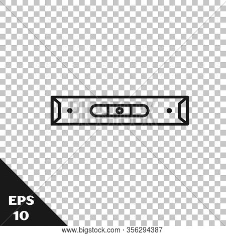 Black Line Construction Bubble Level Icon Isolated On Transparent Background. Waterpas, Measuring In