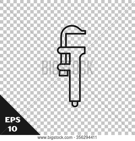 Black Line Calliper Or Caliper And Scale Icon Isolated On Transparent Background. Precision Measurin