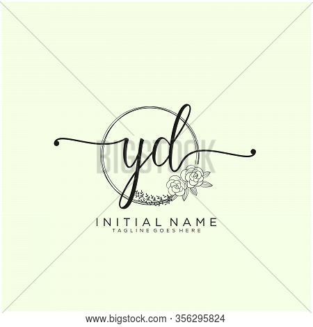 Yd Letter Initial Beauty Monogram And Elegant Logo Design, Handwriting Logo Of Initial Signature, We