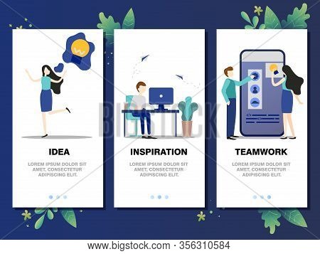 Mobile App Flat Templates Concept.from Idea To Embodiment.