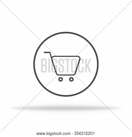 Cart Icon In Linear Style For Shopping. Vector Eps 10