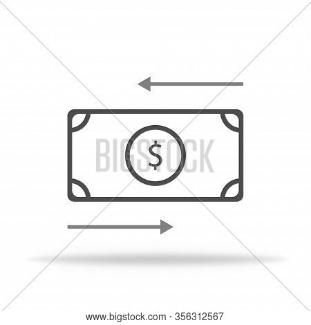 Money Exchange Icon. Transfer Money Via Bank. Currency Of Dollar. Vector Eps 10