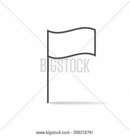 Waving Flag Icon With Shadow. Isolated And Simple Style. Vector Eps 10