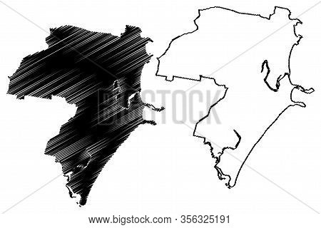 Coffs Harbour City, New South Wales (commonwealth Of Australia, Australia City) Map Vector Illustrat