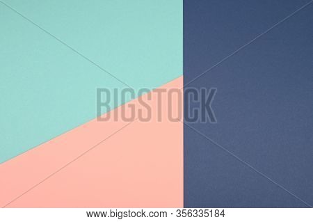 Abstract Pastel Colored Paper Texture Minimalism Background. Violet, Peeach And Steelblue Colors
