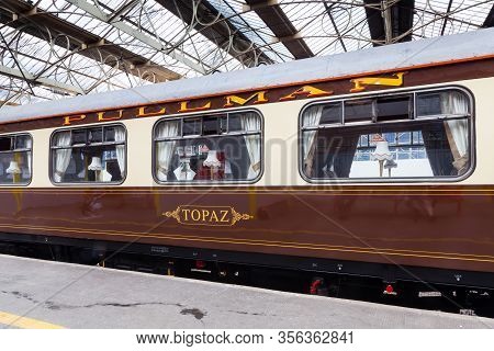 Carlisle, England - July 17:  A Preserved Pullman Carriage Is Pictured In Carlisle Citadel Station I