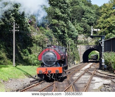 Haverthwaite, England - August 8: Victor, A Preserved Steam Locomotive, Is Pictured At Haverthwaite 