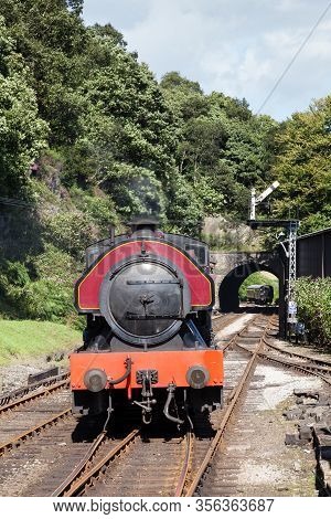 Haverthwaite, England - August 8: Victor, A Preserved Steam Locomotive, Is Pictured At Haverthwaite 