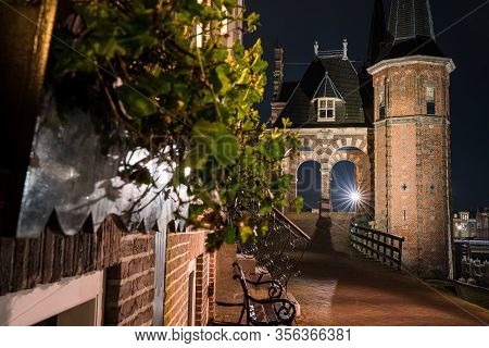 Old City Gate In The Historic Center Of The Frisian City Sneek In Defense Of The City Canal