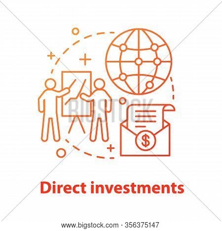 Direct Investments Concept Icon. Global Trading Idea Thin Line Illustration. Internatonal Business S