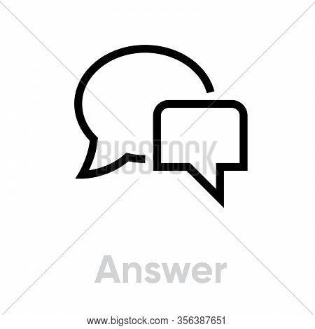 Answer Chat Message Icon. Editable Line Vector.