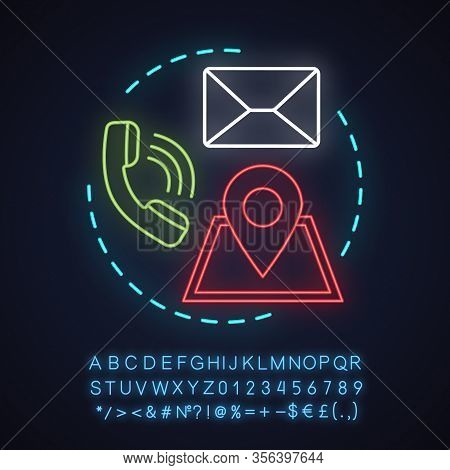 Contact Us Neon Light Concept Icon. Information Center Idea. Helpdesk. Support Service, Contact, Ema
