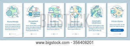 Therapy Onboarding Mobile App Page Screen With Linear Concepts. Nursing Service Walkthrough Steps Gr