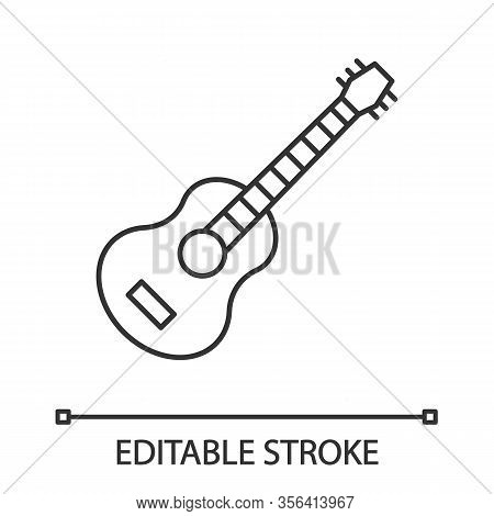 Guitar Linear Icon. Mexican Vihuela. String Acoustic Musical Instrument. Ukulele. Thin Line Illustra