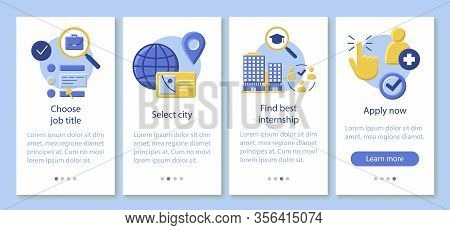 Internship Program Onboarding Mobile App Page Screen Vector Template. Work Searching Software. Stude