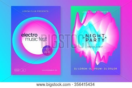 Summer Music Set. Electronic Sound. Night Dance Lifestyle Holiday. Futuristic House Party Magazine T