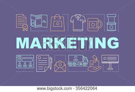Marketing Word Concepts Banner. Presentation, Website. Communications, Product, Service For Brand Eq