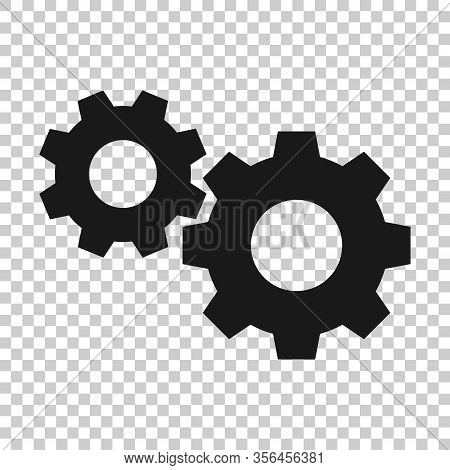 Gear Vector Icon In Flat Style. Cog Wheel Illustration On White Isolated Background. Gearwheel Cogwh