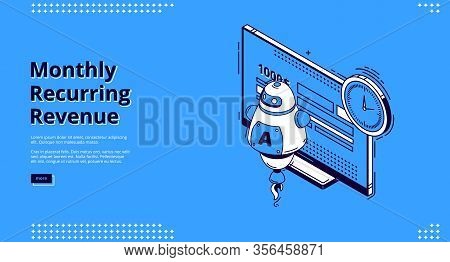 Monthly Recurring Revenue Banner. Fixed Earnings And Payments, Mrr Concept. Vector Landing Page Of R